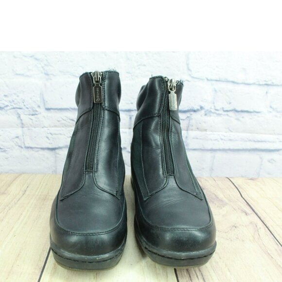 Blondo Black Leather Front Zip Casual Winter Ankle Boots Size 6.5 M - Picture 4 of 9